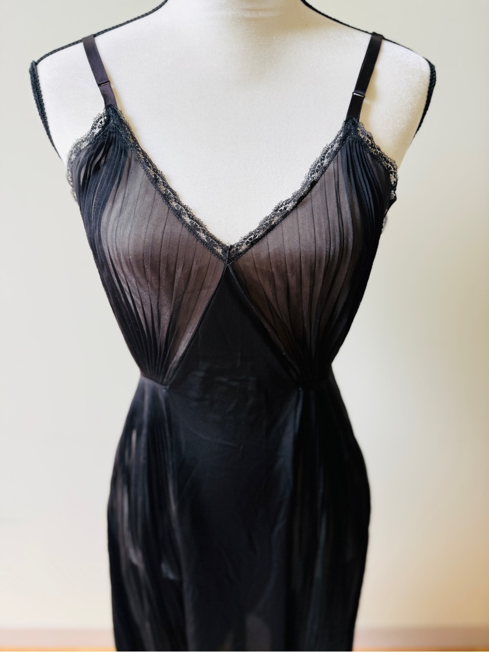 Black Sheer Lace-Trim Slip Dress - Women Intimates